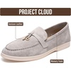 image:imageProject Cloud 100 Genuine Leather Slipon Casual Loafers for Women Iris  Memory Foam Insole Lightweight Womens Loafers  NonSlip Moccasins Comfortable Casual Footwear  Comfortable Loafers WomenGrey Suede