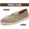 image:imageProject Cloud 100 Genuine Leather Slipon Casual Loafers for Women Iris  Memory Foam Insole Lightweight Womens Loafers  NonSlip Moccasins Comfortable Casual Footwear  Comfortable Loafers WomenDark Taupe Suede