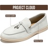 image:imageProject Cloud 100 Genuine Leather Slipon Casual Loafers for Women Iris  Memory Foam Insole Lightweight Womens Loafers  NonSlip Moccasins Comfortable Casual Footwear  Comfortable Loafers WomenLight Grey Suede