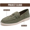 image:imageProject Cloud 100 Genuine Leather Slipon Casual Loafers for Women Iris  Memory Foam Insole Lightweight Womens Loafers  NonSlip Moccasins Comfortable Casual Footwear  Comfortable Loafers WomenOlive Suede
