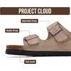 image:imageProject Cloud 100 Genuine Leather Womens Sandals Slides for Women Venita  Cork Footbed Sandals for Women with Memory Foam and Arch Support Vacation Essentials Slides Women Footwear Flat SandalsDriftwood Suede