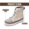 image:imageProject Cloud 100 Genuine Leather Womens Snow Boots Waterproof Leonora  100 Genuine Leather Waterproof Memory Foam Insole NonSlip Sole Lightweight Outdoor Winter Shoes for WomenGrey