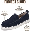 image:imageProject Cloud Genuine Leather Loafers for Women  Memory Foam Womens Shoes  Non Slip Spring Loafers Flexible Sole  Fashion Shoes for Women 2026 FilideNavy