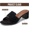 image:imageProject Cloud Genuine Leather Womens Heels Dress Sandals amp Slides Monaco  Memory Foam Insole Lightweight Slides for Women  NonSlip Outsole Casual Footwear Summer Sandals  Designer SandalsBlack Suede