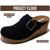 image:imageProject Cloud Genuine Suede Platform Clogs for Women  Womens Mules Fiona  Non Slip Platform Womens Clogs Soft Insole Heeled Clogs amp Mules for Women  Wedge Sandals Women Footwear Heeled Womens ShoesBlack Suede