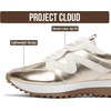 image:imageProject Cloud Lighweight Trendy Lace Up Fashion Sneakers for Women Lecco  Memory Foam Insole for Comfortability NonSlip Casual Ladies Shoes for Women Sneakers Lightweight Laceup Womens ShoesGold
