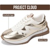 image:imageProject Cloud Lighweight Trendy Lace Up Fashion Sneakers for Women Lecco  Memory Foam Insole for Comfortability NonSlip Casual Ladies Shoes for Women Sneakers Lightweight Laceup Womens ShoesGold