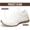 image:imageProject Cloud Lighweight Trendy Lace Up Fashion Sneakers for Women Lecco  Memory Foam Insole for Comfortability NonSlip Casual Ladies Shoes for Women Sneakers Lightweight Laceup Womens ShoesWhite