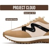 image:imageProject Cloud Lighweight Trendy Lace Up Fashion Sneakers for Women Lecco  Memory Foam Insole for Comfortability NonSlip Casual Ladies Shoes for Women Sneakers Lightweight Laceup Womens ShoesTan