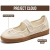 image:imageProject Cloud Mary Jane Shoes Women  Casual Trendy Womens Shoes Summer  Fasionable Womens Sneakers w Memory Foam Insole  NonSlip Shoes for Women Lightweight Mary Janes Flats for Women FootwearBone Perforated