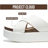 image:imageProject Cloud Platform Sandals Women  Wedge Sandals for Women 2026 Silly  Womens Sandals Comfortable with Soft amp Plush Insole  Non Slip Beach Essentials Womens Slide  Stylish Women FootwearWhite Leather