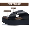 image:imageProject Cloud Platform Sandals Women  Wedge Sandals for Women 2026 Silly  Womens Sandals Comfortable with Soft amp Plush Insole  Non Slip Beach Essentials Womens Slide  Stylish Women FootwearBlack Leather