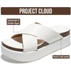 image:imageProject Cloud Platform Sandals Women  Wedge Sandals for Women 2026 Silly  Womens Sandals Comfortable with Soft amp Plush Insole  Non Slip Beach Essentials Womens Slide  Stylish Women FootwearWhite Leather