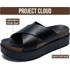 image:imageProject Cloud Platform Sandals Women  Wedge Sandals for Women 2026 Silly  Womens Sandals Comfortable with Soft amp Plush Insole  Non Slip Beach Essentials Womens Slide  Stylish Women FootwearBlack Leather