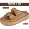 image:imageProject Cloud Platform Sandals Women Memory Foam Slides HavanaRaffia10  Memory Foam Insole Adjustable Buckle Lightweight Design NonSlip Sole Platform Slides for Women Everyday Comfort