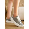 image:imageProject Cloud Platform Sneakers for Women with Memory Foam Insole Bossy  Lightweight Non Slip Lace Up Shoes Womens Footwear Summer Fashion Comfortable Casual Everyday Work Travel Weekend OutfitsLight Grey