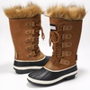 image:imageProject Cloud Womens Snow Boots 100 Genuine Leather Memory Foam Ventura  100 Genuine Leather Memory Foam Insole Fur MidCalf Design Lightweight NonSlip Outdoor Winter Shoes for WomenTan