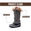 image:imageProject Cloud Womens Snow Boots 100 Genuine Leather Memory Foam Ventura  100 Genuine Leather Memory Foam Insole Fur MidCalf Design Lightweight NonSlip Outdoor Winter Shoes for WomenGrey