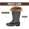 image:imageProject Cloud Womens Snow Boots 100 Genuine Leather Memory Foam Ventura  100 Genuine Leather Memory Foam Insole Fur MidCalf Design Lightweight NonSlip Outdoor Winter Shoes for WomenGrey