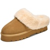 image:imageProject Cloud 100 Genuine Leather Memory Foam Slippers for Women Footwear  Memory Foam Cushioning Genuine Leather Upper NonSlip Sole Lightweight Design for Everyday Comfort and Support AllDay UseChestnut  Snowy