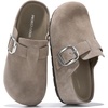 image:imageProject Cloud 100 Genuine Leather Platform Clogs for Women Rothera  Womens Clogs with Plush amp Soft Insole and Arch Support Mules for Women Footwear  Stylish amp NonSlip Womens Mules amp ClogsMushroom Suede