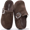image:imageProject Cloud 100 Genuine Leather Platform Clogs for Women Rothera  Womens Clogs with Plush amp Soft Insole and Arch Support Mules for Women Footwear  Stylish amp NonSlip Womens Mules amp ClogsChocolate Suede