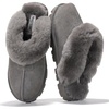 image:imageProject Cloud 100 Genuine Leather Shearling Slippers for Women Cozy Hedy  Australian Shearling Lining with Memory Foam Insole Comfort  Lightweight and Durable NonSlip Sole snd Cozy Warm WearGrey
