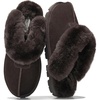 image:imageProject Cloud 100 Genuine Leather amp Australian Shearling Slippers for Women  Cozy Memory Foam Womens Slippers Hedy Bitter Chocolate Suede9M