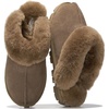 image:imageProject Cloud 100 Genuine Leather amp Australian Shearling Slippers for Women  Cozy Memory Foam Womens Slippers Hedy Mushroom Suede11M