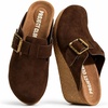image:imageProject Cloud Genuine Suede Platform Clogs for Women  Womens Mules Fiona  Non Slip Platform Womens Clogs Soft Insole Heeled Clogs amp Mules for Women  Wedge Sandals Women Footwear Heeled Womens ShoesCocoa Suede