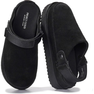image:imageProject Cloud 100 Genuine Leather Clogs for Women  Memory Foam Womens Clogs amp Mules with Adjustable Straps  Lightweight Platform Shoes NonSlip Slides Goldstar BLK 10