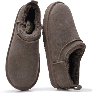 image:imageProject Cloud 100 Genuine Leather Micro Boots Slippers for Women Hipster  Water Resistant Memory Foam Insole SlipOn Womens Slippers  Slip on Fall Shoes Winter Boots for Women  Lightweight ShoesChoco Suede
