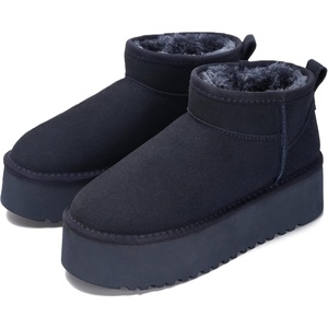 image:imageProject Cloud 100 Genuine Leather Platform Ankle Boots for Women Huggy  Memory Foam Insole Lightweight Winter Booties  Womens Casual Footwear Fall Shoes  Fashionable Womens Boots with EVA OutsoleNavy Suede