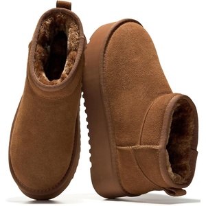 image:imageProject Cloud 100 Genuine Leather Platform Ankle Boots for Women Huggy  Memory Foam Insole Lightweight Winter Booties  Womens Casual Footwear Fall Shoes  Fashionable Womens Boots with EVA OutsoleTobacco Suede