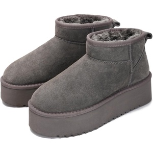 image:imageProject Cloud 100 Genuine Leather Platform Ankle Boots for Women Huggy  Memory Foam Insole Lightweight Winter Booties  Womens Casual Footwear Fall Shoes  Fashionable Womens Boots with EVA OutsoleGrey