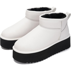 image:imageProject Cloud 100 Genuine Leather Platform Ankle Boots for Women Huggy  Memory Foam Insole Lightweight Winter Booties  Womens Casual Footwear Fall Shoes  Fashionable Womens Boots with EVA OutsoleWhite