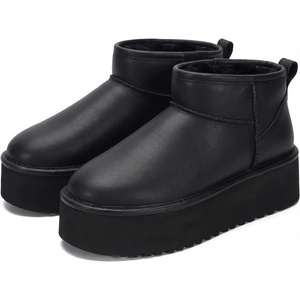 image:imageProject Cloud 100 Genuine Leather Platform Ankle Boots for Women Huggy  Memory Foam Insole Lightweight Winter Booties  Womens Casual Footwear Fall Shoes  Fashionable Womens Boots with EVA OutsoleBlack Leather