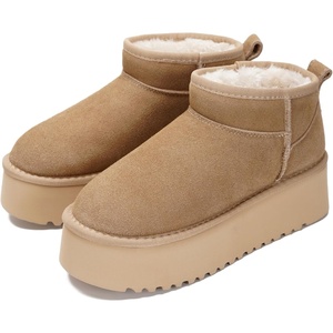 image:imageProject Cloud 100 Genuine Leather Platform Ankle Boots for Women Huggy  Memory Foam Insole Lightweight Winter Booties  Womens Casual Footwear Fall Shoes  Fashionable Womens Boots with EVA OutsoleKhaki Suede