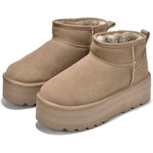 image:imageProject Cloud 100 Genuine Leather Platform Ankle Boots for Women Huggy  Memory Foam Insole Lightweight Winter Booties  Womens Casual Footwear Fall Shoes  Fashionable Womens Boots with EVA OutsoleTaupe