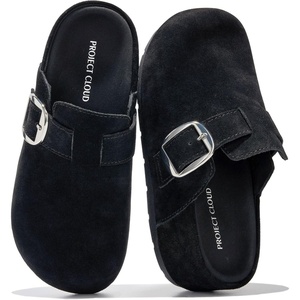 image:imageProject Cloud 100 Genuine Leather Platform Clogs for Women Rothera  Womens Clogs with Plush amp Soft Insole and Arch Support Mules for Women Footwear  Stylish amp NonSlip Womens Mules amp ClogsBlack Suede