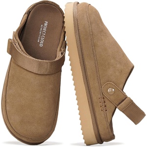 image:imageProject Cloud 100 Genuine Leather Platform Mule Clogs for Women Goldstar  Memory Foam Insole Adjustable Straps Lightweight Platform NonSlip Sole Womens Clogs amp Mules Genuine Leather Daily WearKhaki Suede
