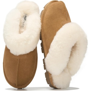 image:imageProject Cloud 100 Genuine Leather Shearling Slippers for Women Cozy Hedy  Australian Shearling Lining with Memory Foam Insole Comfort  Lightweight and Durable NonSlip Sole snd Cozy Warm WearChestnut