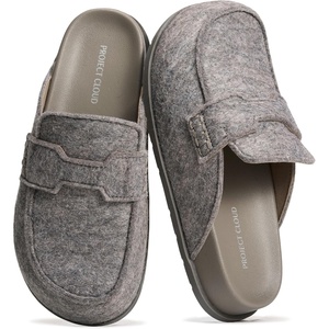 image:imageProject Cloud 100 Genuine Leather Slip On Womens Clogs 2026 Foamy  Plush amp Soft Insole with Arch Support for Comfort Non Slip Mules amp Clogs for Women Footwear Water Resistant Women ShoesGrey Wool