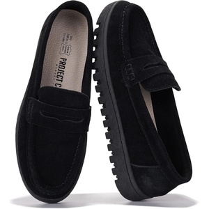 image:imageProject Cloud 100 Genuine Leather SlipOn Loafers for Women Filide1  Memory Foam Insole Lightweight Womens Loafers  NonSlip Moccasins Comfortable Casual Footwear  Comfortable Loafers WomenBlack Mono