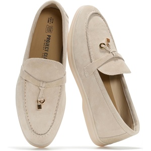 image:imageProject Cloud 100 Genuine Leather Slipon Casual Loafers for Women Iris  Memory Foam Insole Lightweight Womens Loafers  NonSlip Moccasins Comfortable Casual Footwear  Comfortable Loafers WomenLight Sand Suede