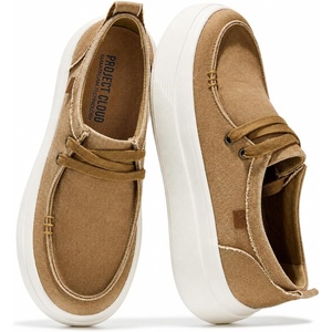 image:imageProject Cloud Canvas Platform Loafers for Women Boat Shoes for Women Dana  Canvas Womens Sneakers with High Density SmartFoam Insole Womens Shoes  Lightweight Womens Sneakers Women FootwearTobacco Retro Canvas