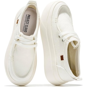 image:imageProject Cloud Canvas Platform Loafers for Women Boat Shoes for Women Dana  Canvas Womens Sneakers with High Density SmartFoam Insole Womens Shoes  Lightweight Womens Sneakers Women FootwearOff White Retro Canvas