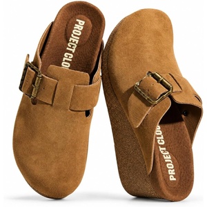 image:imageProject Cloud Genuine Suede Platform Clogs for Women  Womens Mules Fiona  Non Slip Platform Womens Clogs Soft Insole Heeled Clogs amp Mules for Women  Wedge Sandals Women Footwear Heeled Womens ShoesSand Suede