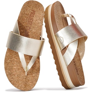 image:imageProject Cloud Lightweight Womens Non Slip Casual Beach Sandals for Women  Plush Insole Women Sandals Shoes for Women Footwear Trendy Summer Everyday Fashion Travel amp Vacation Easy Wear Warm WeatherRaft  Gold Thong