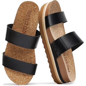 image:imageProject Cloud Lightweight Womens Non Slip Casual Beach Sandals for Women  Plush Insole Women Sandals Shoes for Women Footwear Trendy Summer Everyday Fashion Travel amp Vacation Easy Wear Warm WeatherBlack Slide